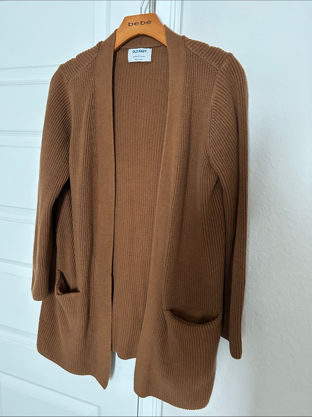 Old Navy Open-Front Ribbed Cardigan - Camel Brown